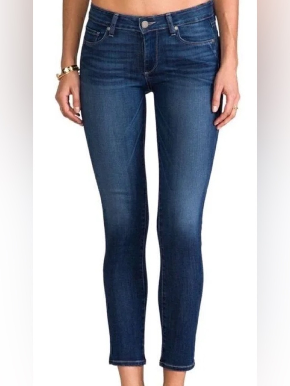 Paige Jeans Denim Skyline Drive Classic Rise Peg Leg Medium Wash Low Rise 26